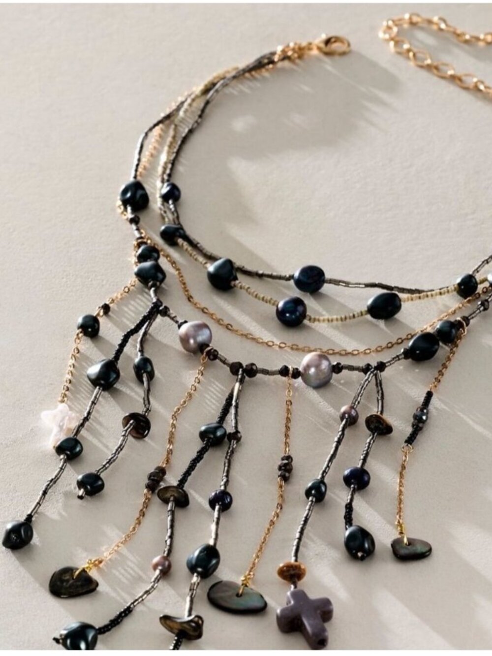 FREE PEOPLE x Ariana Ost Something Beautiful Necklace In Black NWT - Picture 1 of 6